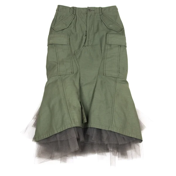 JUNYA WATANABE Tulle Layered Military Reconstructed Skirt K-170477_002