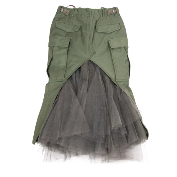 JUNYA WATANABE Tulle Layered Military Reconstructed Skirt K-170477_011