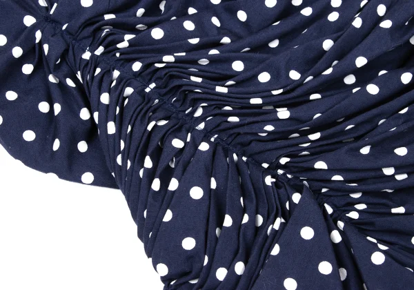 Unbranded Dot Print Gather Design Round Collar Blouse K-170480_008