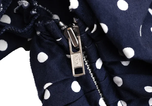 Unbranded Dot Print Gather Design Round Collar Blouse K-170480_011