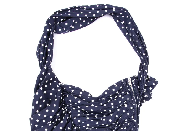 COMME des GARCONS Dot Print Gather Design Halter Neck Blouse K-170481_003