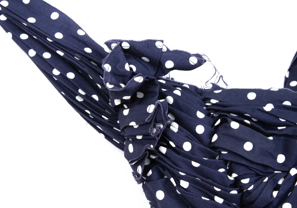COMME des GARCONS Dot Print Gather Design Halter Neck Blouse K-170481_011