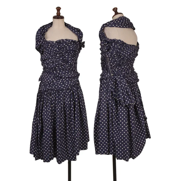 COMME des GARCONS Dot Print Gather Design Halter Neck Blouse K-170481_012