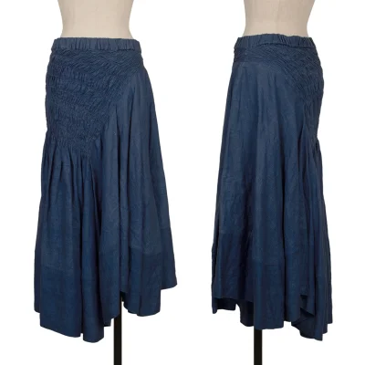 COMME des GARCONS Linen Shirred Panel Switching Flare Skirt