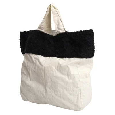 tricot COMME des GARCONS Brushed fabric Patch Tote Bag