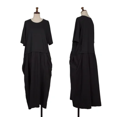 Y's Wrinkled Switching T-shirt Dress