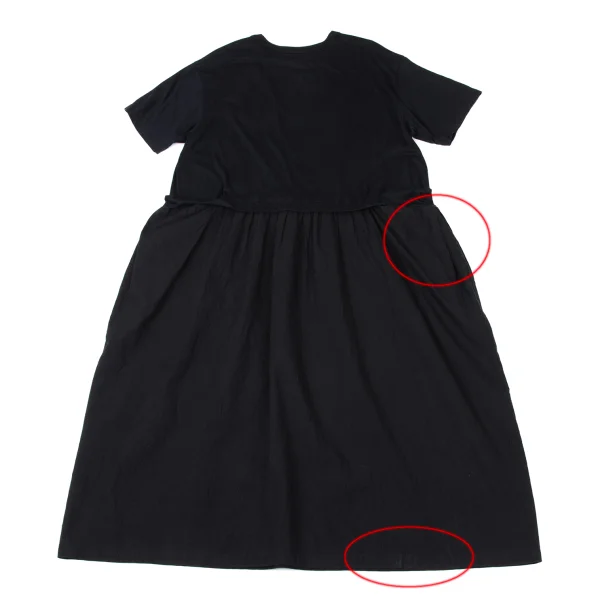 Y's Wrinkled Switching T-shirt Dress K-170498_015