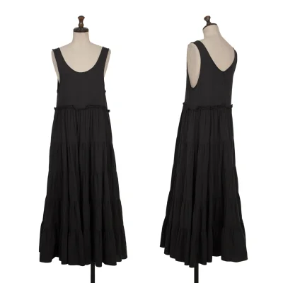 Y's Cotton Rayon Gather Sleeveless Dress