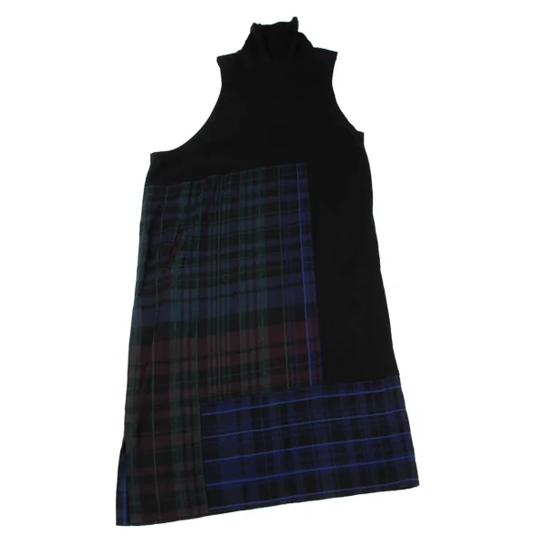 Y's Check Switching Asymmetry Sleeveless Dress K-170508_002