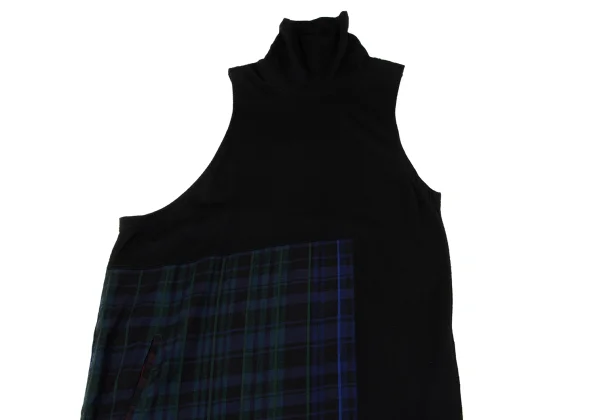 Y's Check Switching Asymmetry Sleeveless Dress K-170508_003