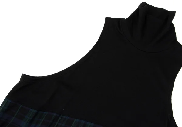Y's Check Switching Asymmetry Sleeveless Dress K-170508_005