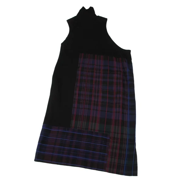 Y's Check Switching Asymmetry Sleeveless Dress K-170508_009