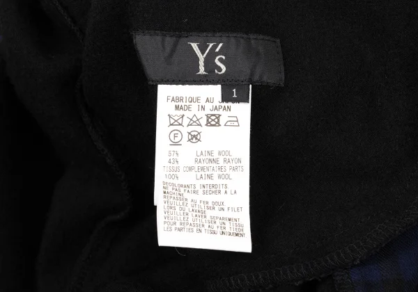 Y's Check Switching Asymmetry Sleeveless Dress K-170508_012