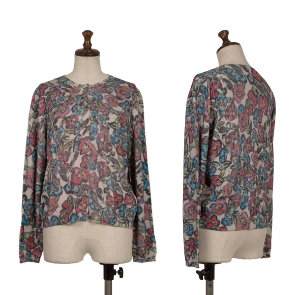 Y's for living Floral Printed Knit Cardigan Multi-Color S-M K-170519_001