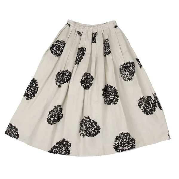 Y's for living Linen Blended Flower Printed Tuck Skirt K-170520_002