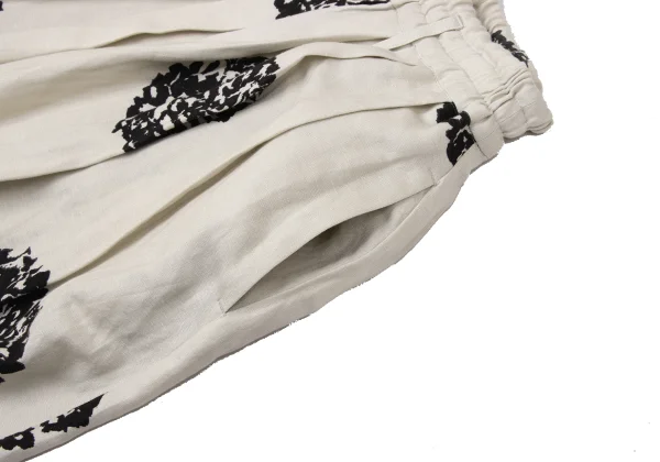 Y's for living Linen Blended Flower Printed Tuck Skirt K-170520_005