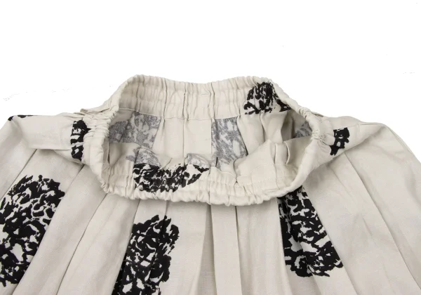 Y's for living Linen Blended Flower Printed Tuck Skirt K-170520_006
