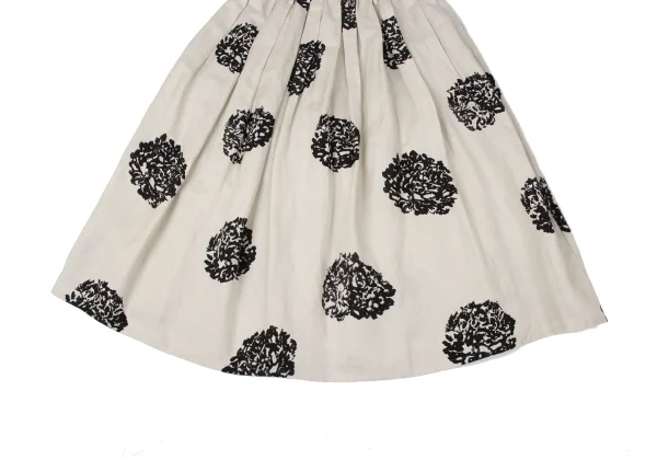 Y's for living Linen Blended Flower Printed Tuck Skirt K-170520_007