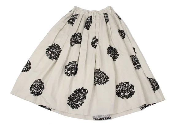 Y's for living Linen Blended Flower Printed Tuck Skirt K-170520_009
