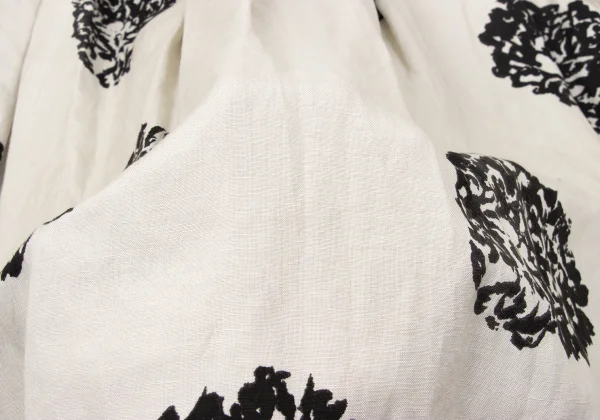 Y's for living Linen Blended Flower Printed Tuck Skirt K-170520_011