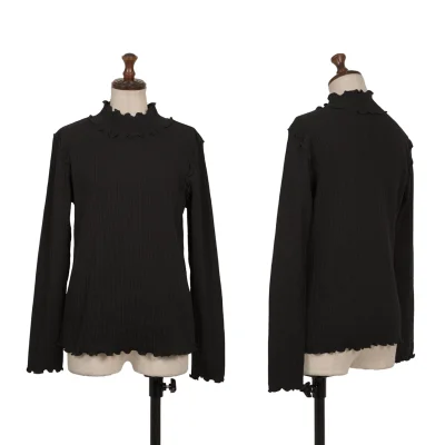 Ray Beams Cotton Blended Striped Woven Long Sleeve Top
