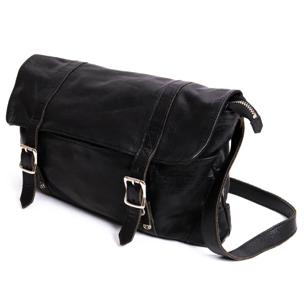 Y's Leather Belted Messenger Bag Black  K-170523_001
