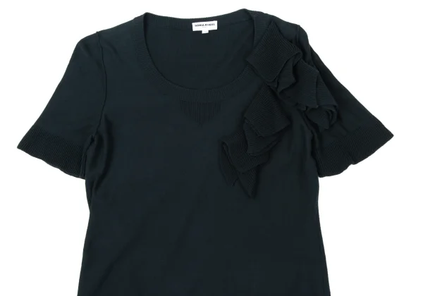 SONIA RYKIEL Rib Decorative Short Sleeve Knit Top K-170526_003