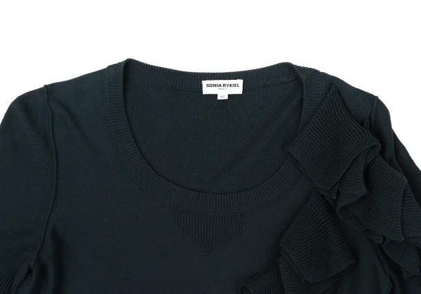 SONIA RYKIEL Rib Decorative Short Sleeve Knit Top K-170526_004
