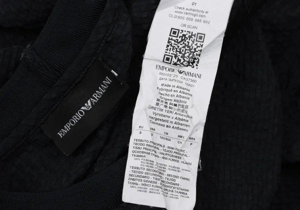 エンポリオアルマーニEMPORIO ARMANI ポリシアサッカーチェックTシャツ 紺S K-170540_009