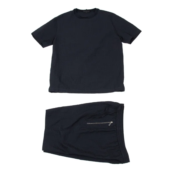 EMPORIO ARMANI Seersucker Check T Shirt & Shorts Navy S 44 K-170542_001