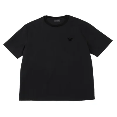 EMPORIO ARMANI Poly Eagle Patch Seersucker T Shirt