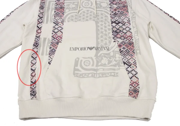 EMPORIO ARMANI Cotton Mosaic Print Pullover Hoodie K-170546_009