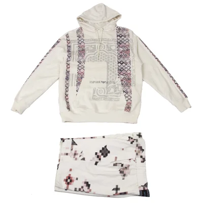 EMPORIO ARMANI Cotton Mosaic Print Hoodie & Shorts