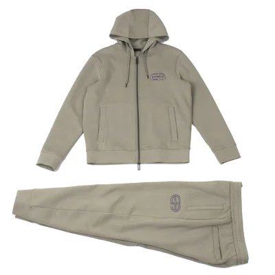 EMPORIO ARMANI Cotton Poly Logo Embroidery Hoodie & Pants