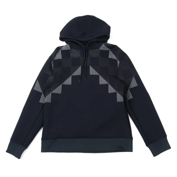 EMPORIO ARMANI Line Printed Checker Hoodie Navy S K-170553_001