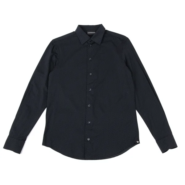 EMPORIO ARMANI Printed Nylon Stretch Shirt Navy,Black S K-170554_001