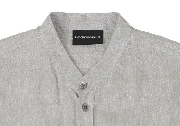 EMPORIO ARMANI Linen Band Collar Shirt K-170555_002