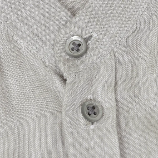 EMPORIO ARMANI Linen Band Collar Shirt K-170555_003