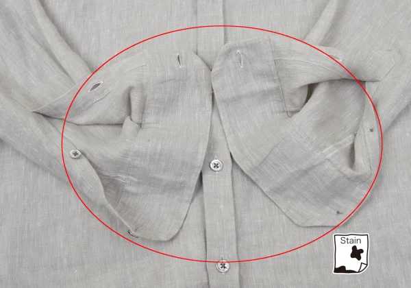 EMPORIO ARMANI Linen Band Collar Shirt K-170555_006