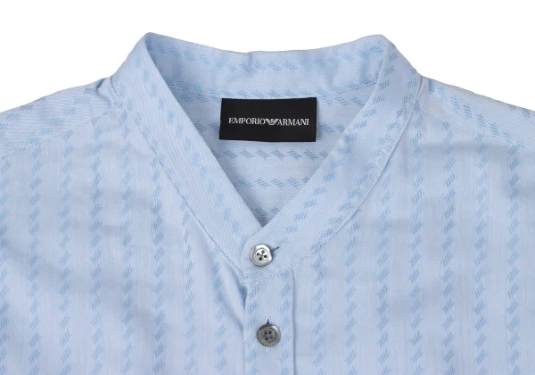 EMPORIO ARMANI Pattern Jacquard Cotton Band Collar Shirt K-170556_002