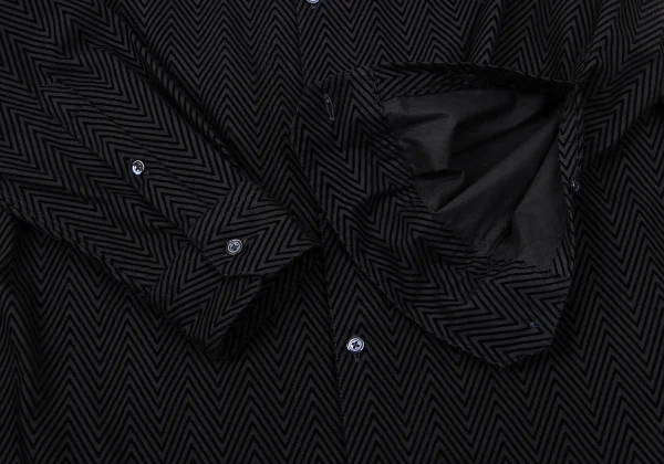EMPORIO ARMANI Geometric Flocky Cotton Band Collar Shirt K-170557_005