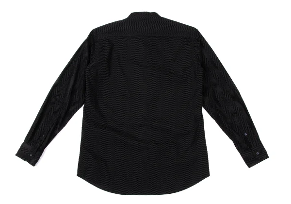EMPORIO ARMANI Geometric Flocky Cotton Band Collar Shirt K-170557_008