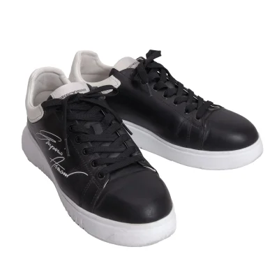 EMPORIO ARMANI Logo Printed Leather Sneakers