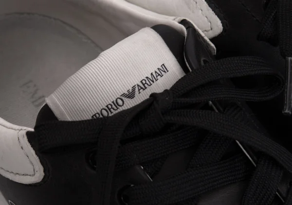 EMPORIO ARMANI Logo Printed Leather Sneakers K-170564_010