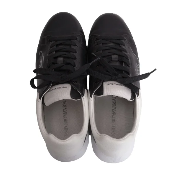 EMPORIO ARMANI Logo Printed Leather Sneakers K-170564_011