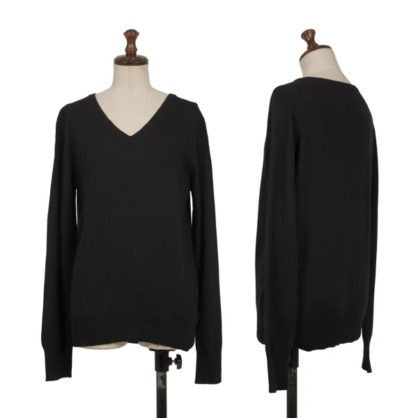 zucca Cashmere Blend V Neck Knit Sweater Navy M K-170567_001