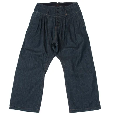 zucca High Waist Denim Dropped Crotch Pants
