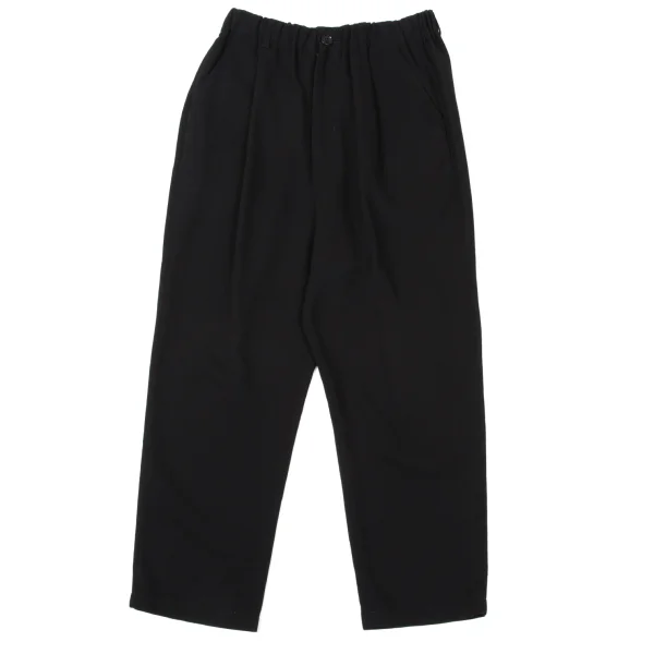 CABANE de ZUCCA Cotton Blend Tuck Tapered Pants Black S K-170578_001