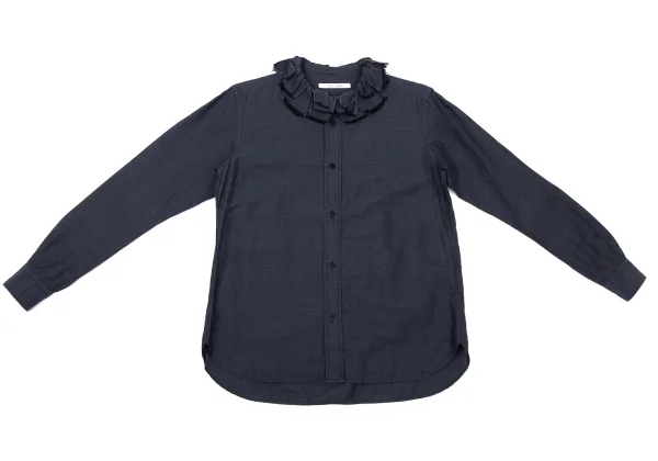 TOUJOURS Linen Blend Cutting Collar Blouse K-170579_002