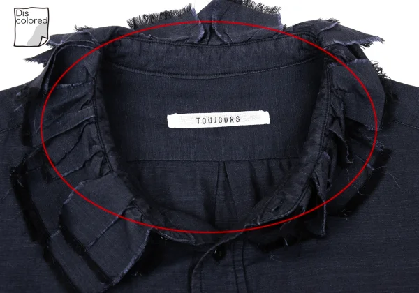 TOUJOURS Linen Blend Cutting Collar Blouse K-170579_005